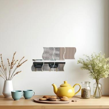 Зеркальный декор акриловый самоклеющийся 120*80мм серебро, 6шт (D) SW-00002509