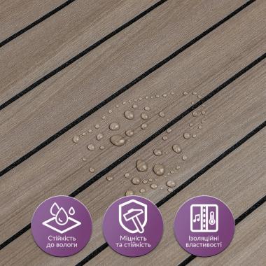 Покрытие виниловое самоклеющееся 3D Рейки в рулоне Дуб Мокко 600х2900х3мм (D) SW-00002901