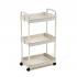 Етажерка мобільна триярусна універсальна пластикова 41х25х72см Слонова кістка SW-00002435