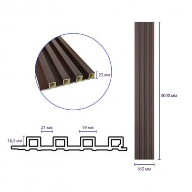 Рейка декоративна WPC стінова 3000х165х23мм Горіх SW-00001535