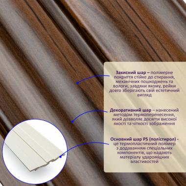 Рейка декоративная PS 2900х119х12мм Бронзовый венге SW-00002144-