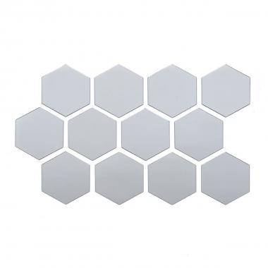 Зеркальный декор акриловый самоклеющийся 80*70мм серебро, 12шт (D) SW-00002511