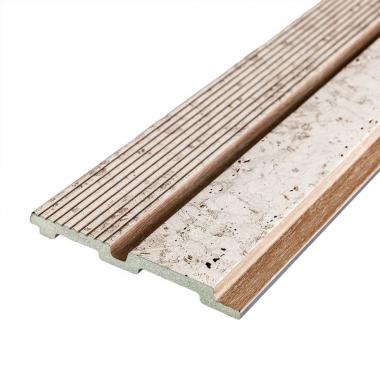 Рейка декоративная PS 2900х118х12мм Кремовый мрамор с золотыми вкраплениями SW-00001748