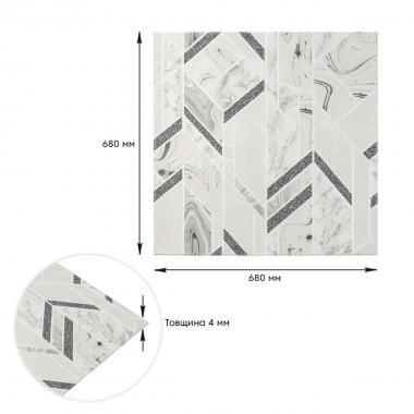 Панель стінова 3D 680х680х4мм Абстракція сіра SW-00001990