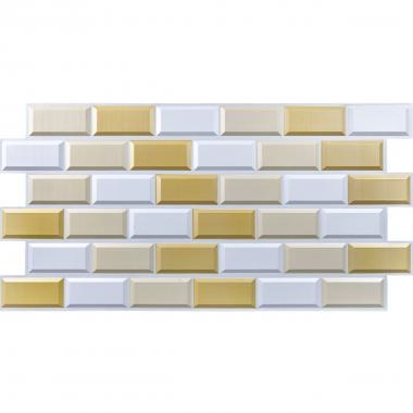 Декоративная ПВХ панель 960х480х4мм Бело-бежевый клинкерный кирпич SW-00001430