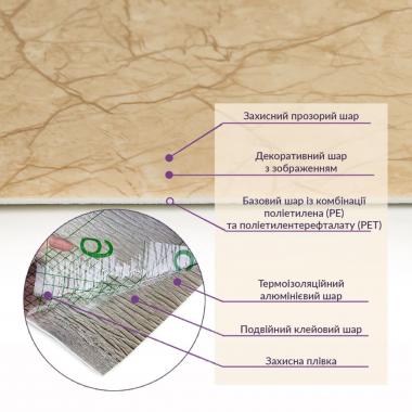 Самоклеящаяся стеновая PET плитка в рулоне 600х3000х2мм SW-00001692