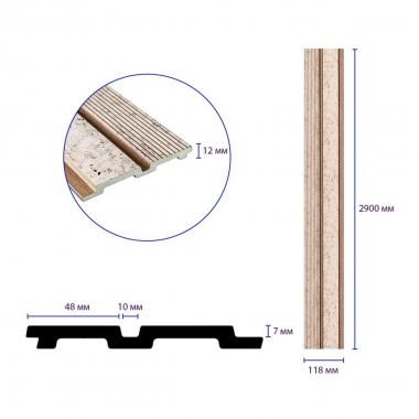 Рейка декоративная PS 2900х118х12мм Кремовый мрамор с золотыми вкраплениями SW-00001748