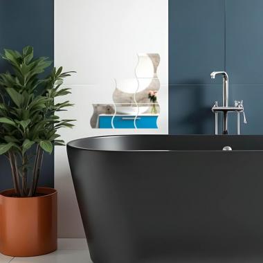 Зеркальный декор акриловый самоклеющийся 120*80мм серебро, 6шт (D) SW-00002509