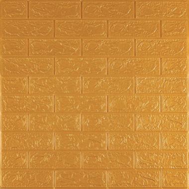 3D панель самоклеющаяся 700x770x3мм кирпич Золотой (011-3) SW-00000676