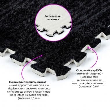 Пол-пазл плюшевый 30х30х1см Чёрный (D) SW-00002078