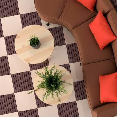 Самоклеящаяся плитка под ковролин молочный 300х300х4,5мм SW-00002482