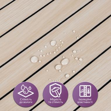 Покрытие виниловое самоклеющееся 3D рейки600х600х2,8мм Ясень кремовый SW-00002199