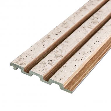 Рейка декоративная PS 2900х115х12мм Бежевый меланж с золотыми вкраплениями SW-00001742