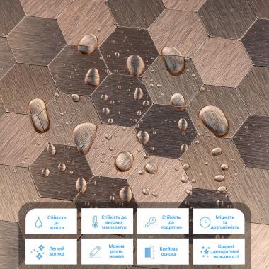 Самоклеюча алюмінієва плитка 300х300х3мм Мозаїка рожеве золото SW-00001930