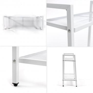 Стелаж-етажерка двоярусний з металу 60х26х60см Білий SW-00002102