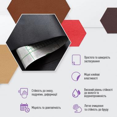 Самоклеющая экокожа в рулоне 1.37х1м х 0.5мм Черный SW-00001358