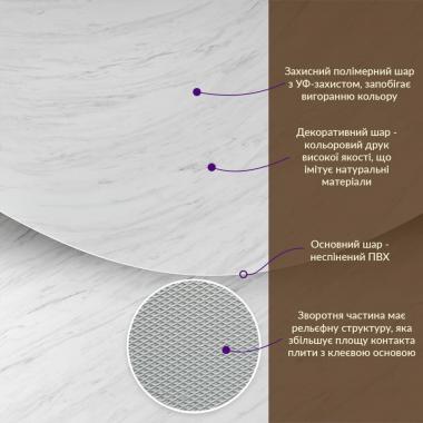 Декоративна ПВХ плита 1,22м х 2,44м х 3мм Білий мармур SW-00001399