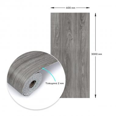 Самоклеюча вінілова плитка в рулоні 600х3000х2мм Попеляста (0004-8-матовий) SW-00001175