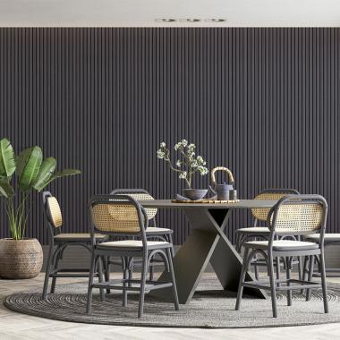 Рейка декоративна WPC стінова 3000х150х9мм Графіт SW-00001871