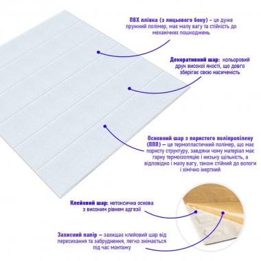 Панель стеновая 3D 700х700х4мм Белая вагонка SW-00001964