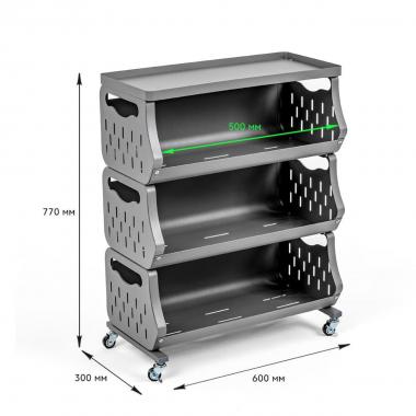 Стелаж універсальний для зберігання триярусний 60х30х77см SW-00002259