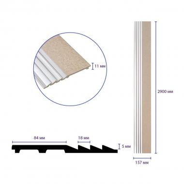 Рейка декоративная PS 2900х157х11мм Бежевая с серебром SW-00002150-