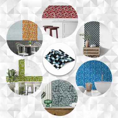 Мозаика из декоративного стекла 298х298х4,5мм Чёрно-серая SW-00002369