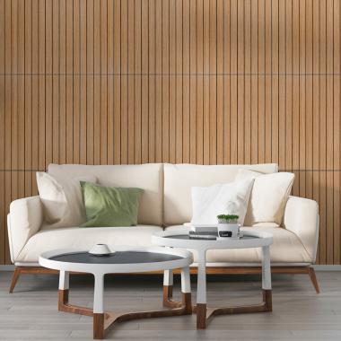 Покриття вінілове самоклеюче 3D рейки 600х600х2,8мм Теплий бурштин SW-00002205