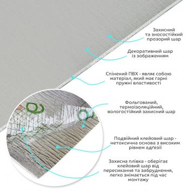 Самоклеящаяся виниловая плитка в рулоне 600х3000х2мм Серый лён Мат SW-00002043