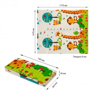 Дитячий складний термокилимок 147см х 177см х 8мм Лисички-Зростомір (303) SW-00003033