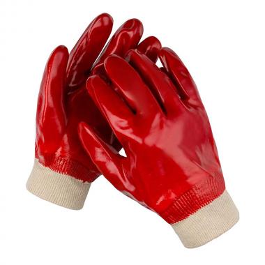 Перчатки с ПВХ покрытием, красные